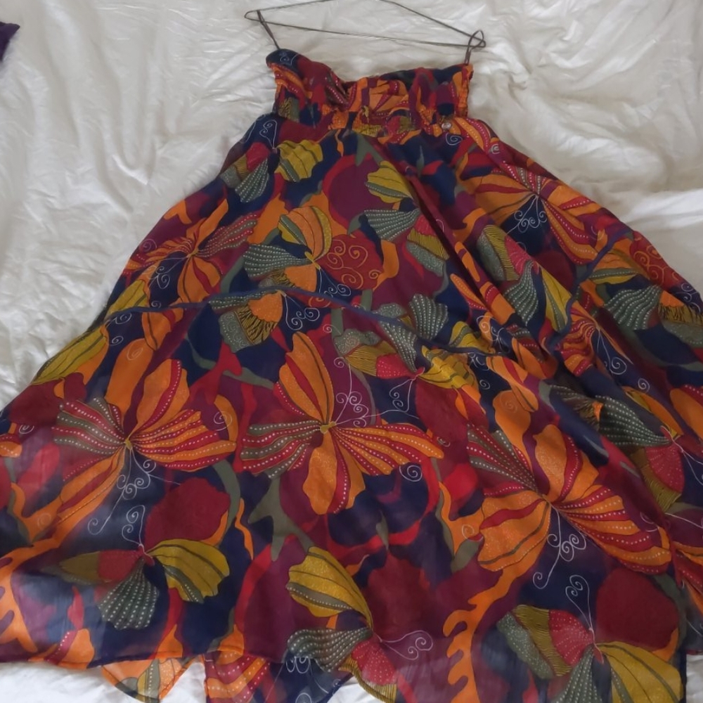 Roxy flowy, sweetheart bandeau beach dress